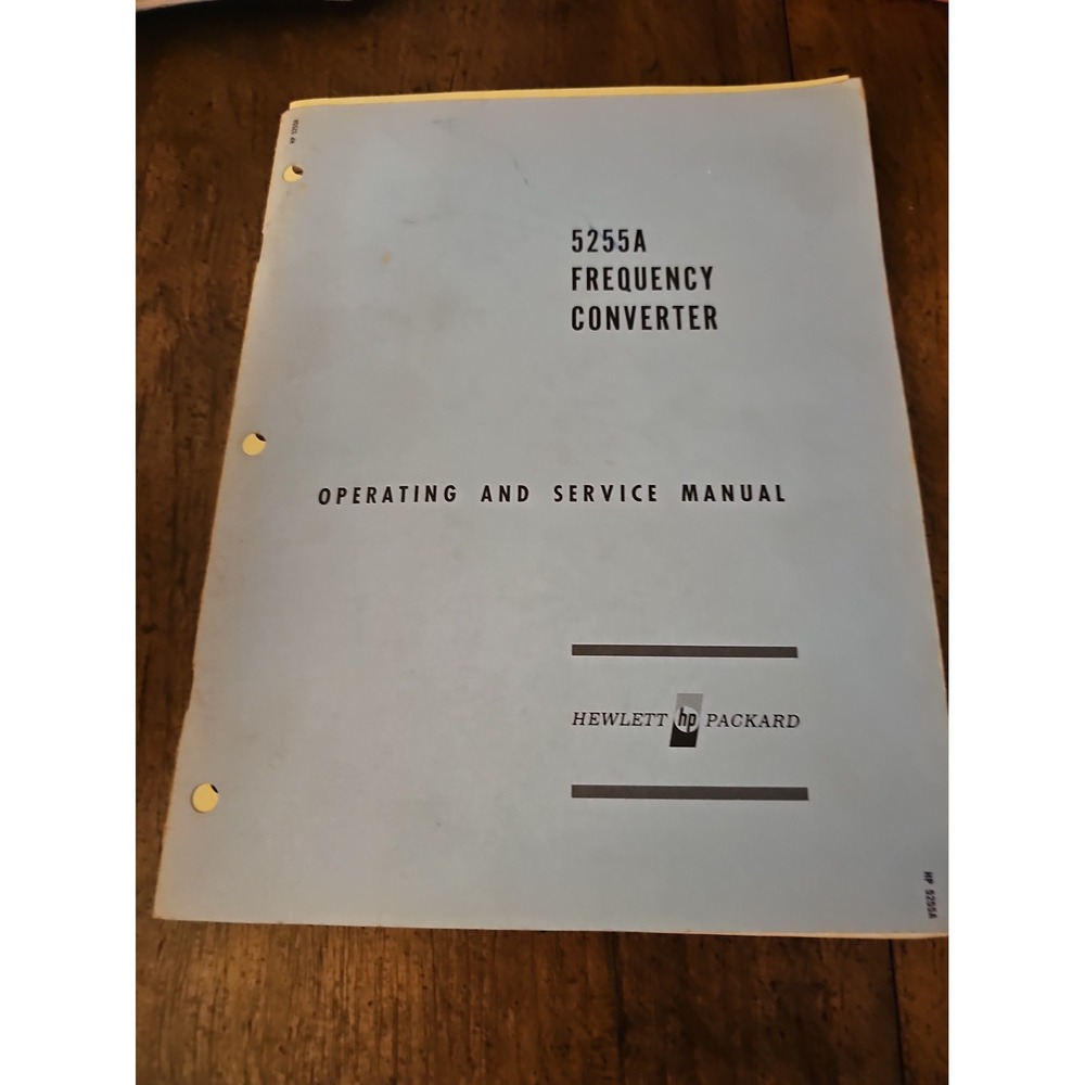 HP 5255A Frequency Converter Operating and Service Manual